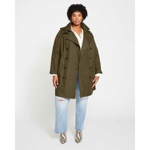 Universal Standard Dark Camo Green Trench Coat